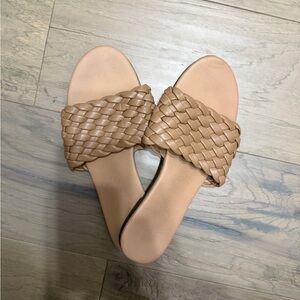 Braided Tan Women's Slide Sandals